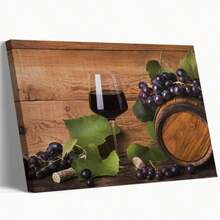 Wine Wall Art Decor For Kitchen Dining Room Grapes Fruit Canvas Wine Bottle Pictures Paintings Modern Artwork Decorations - Multicolor - View 2