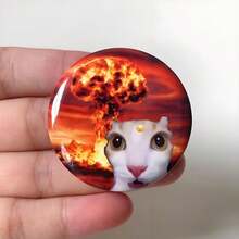 58mm Funny Cat Dog Tyrannosaurus Rex Jellyfish Beaver Brooch Badge Student School Bag Decoration Abstract Badge Pendant Gift