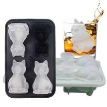 1pc Ice Cube Tray, Silicone Cartoon Cat Ice Pop/Popsicle Mold, Home Ice Cube Maker