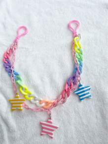 School Backpack Accessories Decoration Cartoon Curly Hair Chain Strawberry Pendant Colorfast Chain Strap Bag Decoration