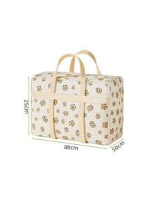Verstärkter Quiltaufbewahrungssack mit großer Kapazität und Blumenmuster, wasserdicht, Haushalts-Umzugs-Organizer-Tasche für Kleidung, Bettwäsche, Gepäck