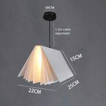 Luminária pendente criativa estilo nórdico faça você mesmo, luminária pendente personalizada para sala de jantar/quarto, luminária de decoração para casa, em formato de livro, design faça você mesmo, luminária pendente moderna estilo macaron, abajur de ferro + policarbonato, branco/amarelo/rosa/azul, adequada para decoração de casa, sala de jantar, quarto e sala de estar, soquete E27, lâmpada fácil de substituir (lâmpada não incluída)