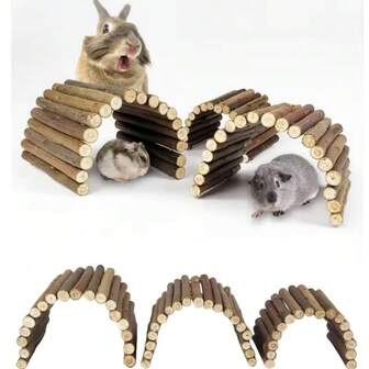 Hamster Arch Bridge Toy Gold Silk Bear Teeth Grinding Ladder Biting Hamster Cage Fence Toy Rabbit Teeth Grinding Willow Branches