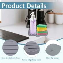 1pc Silicone Soap Sponge Holder For Kitchen Sink, Kitchen Soap Tray, Soap Holder For Kitchen Sink/Bathroom, Sink Soap Tray For Kitchen Counter, Sponge Tray With Drain