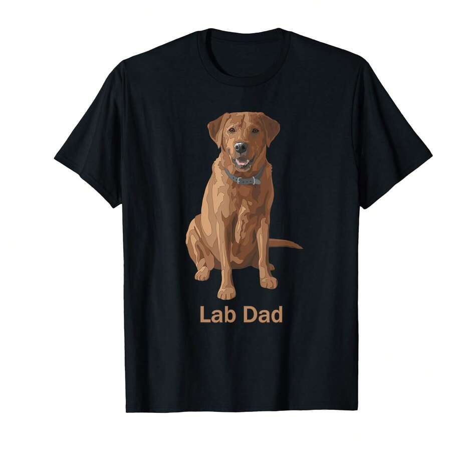 Camiseta de Regalo para Amantes de Perros Labrador Retriever de Color Rojo Zorro de Laboratorio - Negro - Ver 1