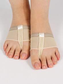 1 Pair New Ladies Ballet/Belly Dance Foot Forefoot Sleeve, Toe Socks For Dance, Skin Color - Black - Apricot - View 5