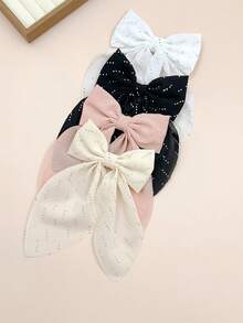 4 件装女士优雅闪亮水钻面料蝴蝶结鳄鱼发夹，马尾发饰，适合连衣裙、海滩度假、日常装扮，波西米亚风格爪夹发夹