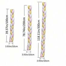 AIBOYING 1pc Tri-Color Braided Macrame Crib Bumper, Plush Minimalist Nursery Decor, Suitable For Daily Use In Bedroom
