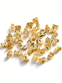 100 pezzi Di Fermagli E Fermi Per Orecchini In Acciaio Inox Dorato Accessori Fai-Da-Te Per Gioielli