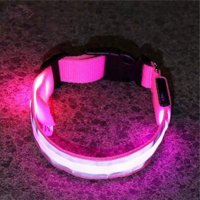 (1pc)LED Dog Collar, Light Up Dog Collar Adjustable Battery Model Super Bright Safety Light Up Dog Collar