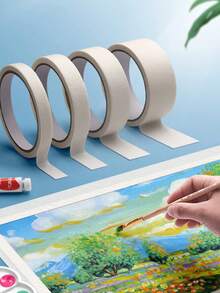 8pcs/6pcs/4pcs/2pcs Solid-Color Adhesive Tape, A Simple Portable Art Tape, Is Used For Painting And Returning To School. It Is Suitable For Painting, Art Students, Art Examinations, Sketching, Oil Painting, Handbooks, Letters, And Handbooks. It Can Be Freely Pasted And Cut At Will. It Is An Essential Tool For Home Decoration,Back To School,School Supplies - Multicolor - View 12