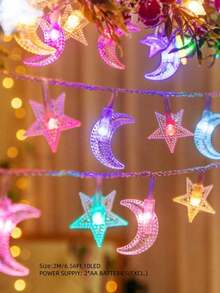 1pc 10/20/30 Lights 2/3/4.5m Star & Moon Design Fairy Lights For Bedroom, Birthday Party, Wedding Decor, Holiday Gift, All Seasons - Color - View 11