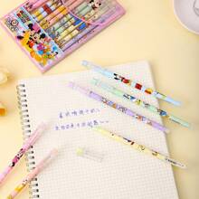 2/4/6/8/12pcs Mickey Mouse Style Erasable Neutral Pens, Cartoon Straight Ballpoint Pens, Stationery Set, Mickey Mouse House Design, Cute & High-Quality, Perfect For Graduation Gift, Birthday Gift