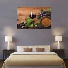 Wine Wall Art Decor For Kitchen Dining Room Grapes Fruit Canvas Wine Bottle Pictures Paintings Modern Artwork Decorations - Multicolor - View 7