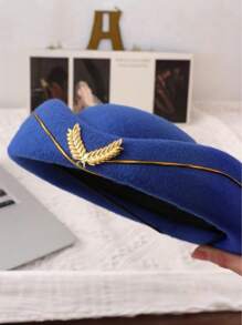 1 Stück Woll-Flugbegleiter Mütze, Militär Marching Band Mütze, Aufführungs Mütze, Zeremonie Mütze, Hotel Service Mütze