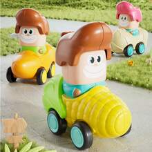 Carrito de muñeca para niños, regalo para niños y niñas de 3+ años, diseño lindo de frutas y verduras, carrito de muñeca con fricción para empujar, carro de muñeca, regalo de cumpleaños para preescolar, juguetes para niños pequeños - Multicolor - Ver 2