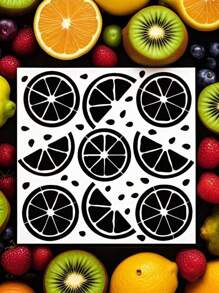 1pc Fresh Lemon Slice Stencil - Durable Plastic DIY Scrapbooking & Card Making Tool For Creative Holiday Decorations, Album Covers, And Background Pictures, Creative Crafting | Fresh Aesthetic | Precision Cutting,Back To School,School Supplies