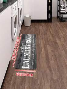 1/2pcs Laundry Wood Grain Design Pattern Floor Mat - Non Slip Laundry Blanket - Fashionable Letter Printed Mat - Soft Machine Washable, Home Decor Blanket, Best Gift, Laundry Decor Blanket