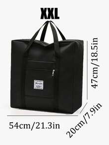 1 件大容量防水旅行行李袋、随身手提包、被子衣服收纳袋、简易打包行李袋，非常适合旅行和宿舍、卧室配件学校用品返校宿舍必需品旅行袋手提箱过夜包健身包周末包行李袋手提包大学包行李袋周末包医院包假日冬季黑色学校包学校配件学校用品