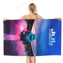 Asciugamano da spiaggia "Jul C'est Quand Qu'il S'éteint" - Asciugamano in microfibra ad asciugatura rapida super assorbente con design artistico spaziale vibrante, morbido e leggero, adatto per yoga, nuoto, surf ed essenziali per il viaggio in spiaggia