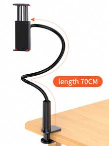 Adjustable Phone & Tablet Stand, 28.34/39 Inch Flexible Arm, 360° Rotatable Dual Clamps, Plastic Spiral Base, Desktop & Bedside Mount, Suitable For Live Streaming, TV And Slouchy Use - Reinforced - View 9