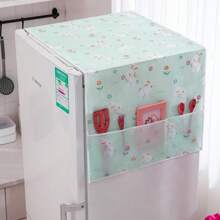 1 Stück, Haushalts-Kühlschrankstaubschutz, Aufbewahrungshängetasche, Aufbewahrungstasche, staubdicht, wasserdicht, ölbeständiger Kühlschrankabdecker-Handtuch, Home Fabric Staubtasche, Kühlschrankstaubdeckbezug, leicht luxuriöse hochwertige Doppeltür-Gefrierschrank-Waschmaschinen-Abdeckung Tuch