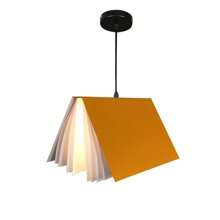 Luminária pendente criativa estilo nórdico faça você mesmo, luminária pendente personalizada para sala de jantar/quarto, luminária de decoração para casa, em formato de livro, design faça você mesmo, luminária pendente moderna estilo macaron, abajur de ferro + policarbonato, branco/amarelo/rosa/azul, adequada para decoração de casa, sala de jantar, quarto e sala de estar, soquete E27, lâmpada fácil de substituir (lâmpada não incluída)