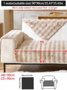 1pc Thick Plush Sofa Cushion Cover, Non-Slip Sofa Protector, Dust-Proof And Dirt-Resistant, Machine Washable, Pet-Friendly, Fits Bedroom, Office, Living Room, L-Shaped Sofa, Autumn/Winter - Khaki - View 17