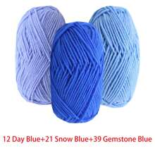 3 pièces de fil de couleur mélangée 100% polyester doux, d'un poids d'environ 75g, 4 fils, convient pour le tricot à la main pour débutants, chapeaux, écharpes, cadeaux, sacs fourre-tout et autres projets DIY