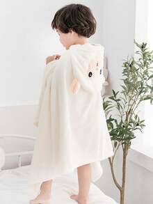 1 件儿童连帽浴巾、浴巾、儿童浴袍、可穿戴毛巾、珊瑚绒柔软吸水儿童防掉毛毛巾儿童连帽卡通长耳猴婴儿毛巾带帽 70 厘米 X 140 厘米斗篷、游泳毛巾、游泳浴巾浴室装饰、返校