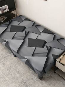 1 pieza Funda de sofá cama gris oscuro con patrón agrietado, funda de sofá de poliéster con cobertura elástica completa, de seda de leche tejida para todas las estaciones - Gris Oscuro - Ver 6