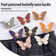 1pc/High-Quality Colorful Butterfly Waist Tight Buckle Pants Clip, Collar Button, Women's Brooch, Durable And Fashionable, Detachable Pants Clip, Jeans, Skirt, Women's Pants Bag Accessories, Female Student