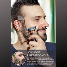 Pente Barba Régua Modelador Alinhador Cavanhaque Pescoço - Preto - Visão 7