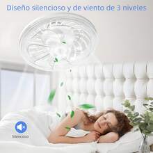 Ventilador de enchufe de luz con mando a distancia de 12 pulgadas, con rosca para espacios pequeños, sin ventilación, necesita ventilación y flujo de aire para secar, infinitamente ajustable(blanco) - Blanco - Ver 6
