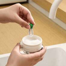 1 Stück kreative erbsenförmige flexible Strohhalmbürste/Edelstahl-Saugerbrüste/Mehrzweck-Becherverschluss-Rillen-Reinigungsbürste