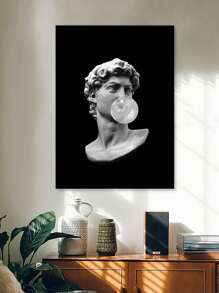 1pc, Pink And Black David Gum Poster Printing Canvas, Pink And Black Wall Arts Picture Canvas, College Girl Fashion Artwork, Suitable For Room Aesthetic Home Bedroom Home Decor, Optional Frame