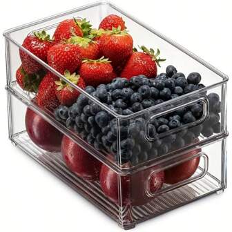 3/1pc Transparent Fridge Storage Box, Multipurpose Drawer Type Organizer Box, Food Preservation Container