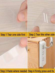 60pcs Double-Sided Transparent Adhesive Tape, Removable Waterproof Wall Mounting Tape Suitable For Walls, Arts, Crafts, Decorations, Couplets, Photos And Clocks, Plastic Surface Synthetic Rubber, Easy To Tear And Stick, Stickers, Wall Decals, Home Decor Vinyl Stickers, Spring Decorations To Renew Your Home, Rama Decorative Stickers