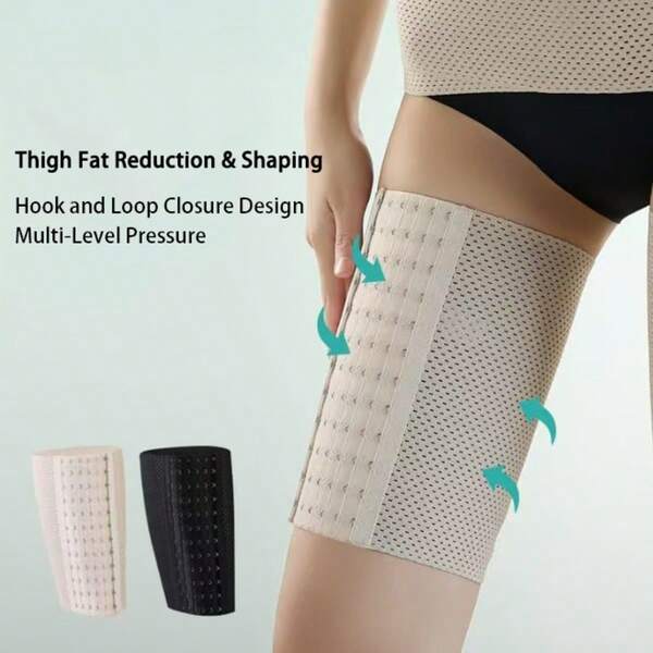 قطعة واحدة من أشرطة ضبط الساق القابلة للتعديل لتنسيق الساقين، ضماد مرن قابل للتنفس لنحت الساقين وتنسيق الفخذين والضغط، مثالي لشكل الجسم ونحت الخصر والخسارة في الوزن كملحقات صالة الألعاب الرياضية