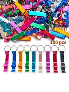 100/1/6pcs Metal Beer Bottle Opener Keychain, Wedding Party Favor, Bar Soda & Beer Opener