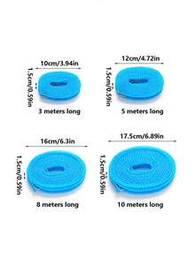 1pc 3m, 5m,10m Pink, Green, Blue Drying Clothes With Clothesline, Bedding With Clothesline, No Need For Punching Holes, Home Outdoor Windproof And Anti Slip Drying Clothes With Clothesline, Thick Bedding, Hanging Clothes, Balcony - Multicolor - View 3