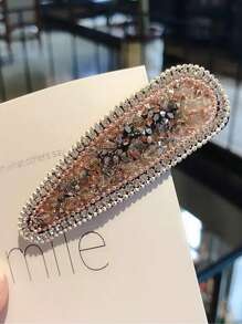 Water Drop Design Rhinestone Hair Clip, Shiny Hairpins For Bangs, Bun, Decorative Hair Accessories For Girls