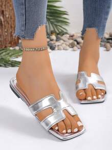 French Slippers Summer Outdoor Stylish Minimalist Versatile New Casual Low Platform Strap Beach Sandals