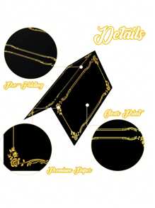 50/30 Peças Elegantes Cartões de Lugar Pretos com Folha de Ouro, Cartões Dobráveis com Bordas de Folha de Ouro, Cartões de Lugar Pretos e 1 Caneta Dourada, Adequados para Casamentos, Menus, Bufês, Festas, Eventos, Formaturas, Cartões Florais, Cartões de Feriados
