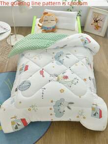 1 件婴儿/幼儿毯，AB 版工艺，A 面为针织棉布，B 面为波点绒，饰有动物图案，柔软透气，舒适亲肤，是送给孩子的理想礼物