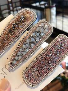 Water Drop Design Rhinestone Hair Clip, Shiny Hairpins For Bangs, Bun, Decorative Hair Accessories For Girls