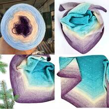 300g Colorful Pure Cotton Cake Gradient Cotton Rainbow DIY Scarf Shawl Skirt Wool Yarn Crochet - Multicolor - View 24