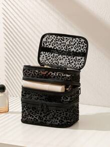 2/3 Layer Makeup Bag Area Storage, Portable, High-Capacity Travel, New Mesh Washing And Storage Bag, Transparent And Visible Cosmetics Storage, Makeup Brush, Powder, Lipstick, And Wash Bag