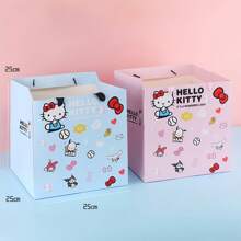 Sanrio Caixa de Presente em Formato de Balde de Abraço Buquê de Lanche Hello Kitty Cartoon, Material de Embalagem para Presente de Aniversário Rosa Fofo de Menina, Caixa Surpresa Multifuncional Reutilizável de Armazenamento, Material Decorativo Essencial para Festas de Festival