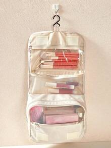 1pc Summer Travel Makeup Bag, Holiday Toilette Bag, Portable Waterproof Storage Bag, Large-Capacity Storage Bag, Multi-Functional Cosmetics Storage Bag, Suitable For Family Beach Trips, Business Trips, Beaches, Gifts For Friends, Gifts For Mom, Birthday GiftsFor Women Storage Organizer Travel Essentials Back To School Dormitory Storage